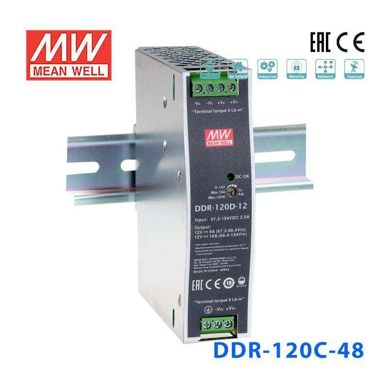 Mean Well DDR-120C-48 DC-DC Converter - 120W - 33.6~67.2V in 48V out