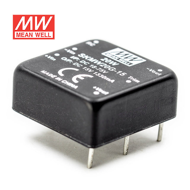 Mean Well SKMW20G-15 DC-DC Converter - 20W - 18~75V in 15V out 1.33A