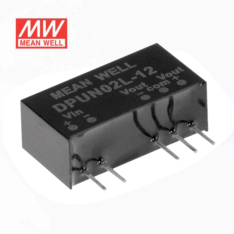 Mean Well DPUN02L-12 DC-DC Converter - 2W - 4.5~5.5V in ±12V out 83mA