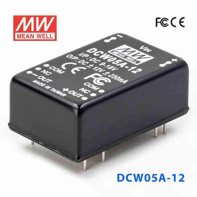 Mean Well DCW05A-12 DC-DC Converter - 5W - 9~18V in ±12V out