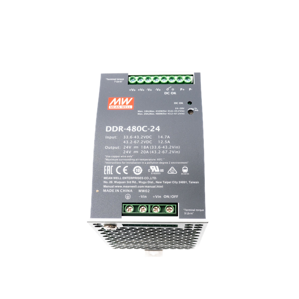 Mean Well DDR-480C-24 DC-DC Converter - 480W - 33.6~67.2V in 24V out - PHOTO 1