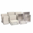 Boxco Q-Series 11.81 x 11.81 x 6.30 Inches(300 x 300 x 160mm) Plastic Enclosure, IP67, IK08, ABS, Grey Cover, Hinge Type with Plate