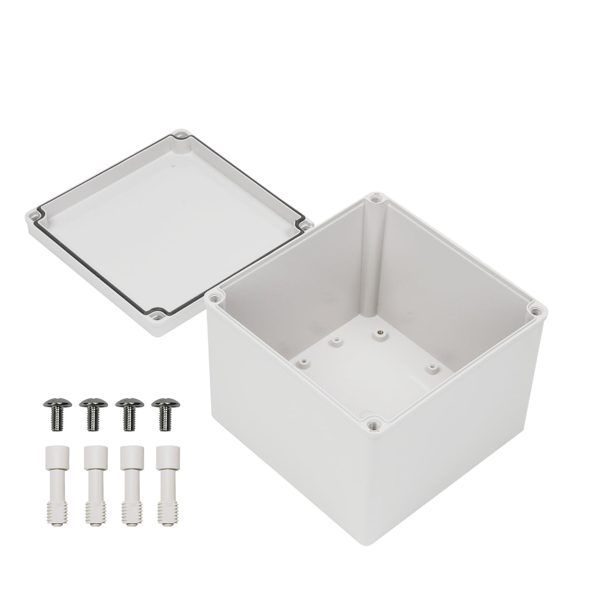 Boxco S-Series 7.87 x 7.87 x 6.3 Inches(200x200x160mm) Plastic Enclosure, IP67, IK08, ABS, Grey Cover, Screw Type - PHOTO 2