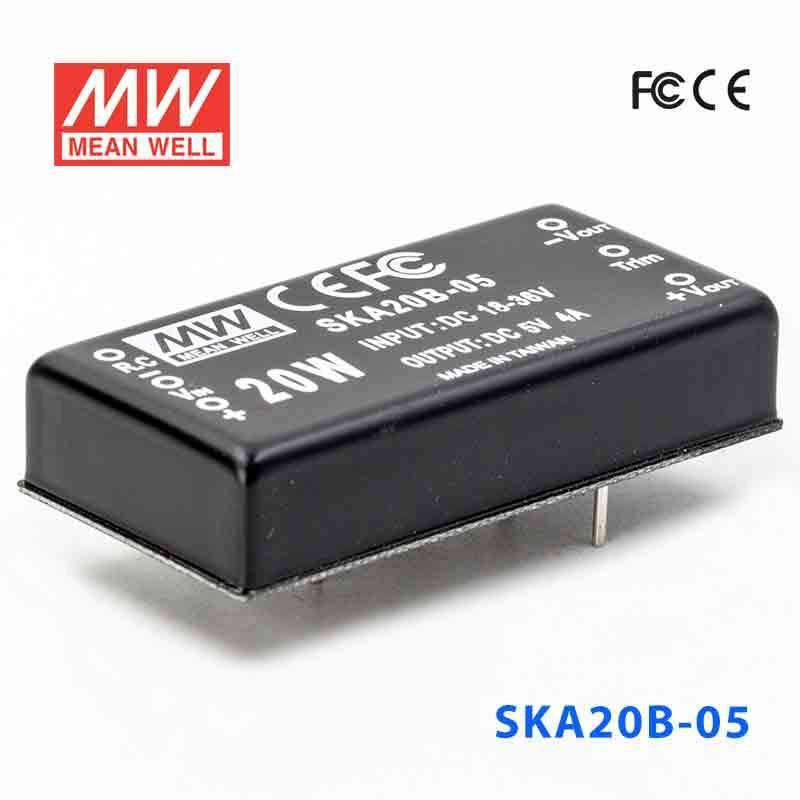 Mean Well SKA20B-05 DC-DC Converter - 20W - 18~36V in 5V out 4A