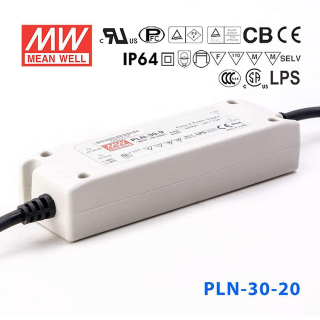 Mean Well PLN-30-20 Power Supply 30W 20V - IP64