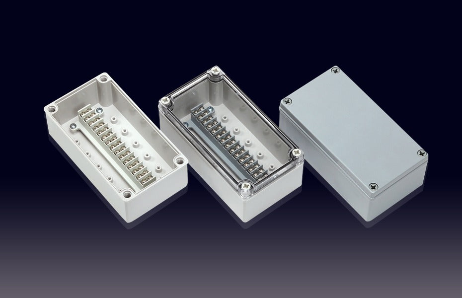 Boxco Terminal Box 15-pole 3.94 x 7.28 x 2.76 Inches(100 x 185 x 70mm) IP67, IK08, ABS, Transparent Cover