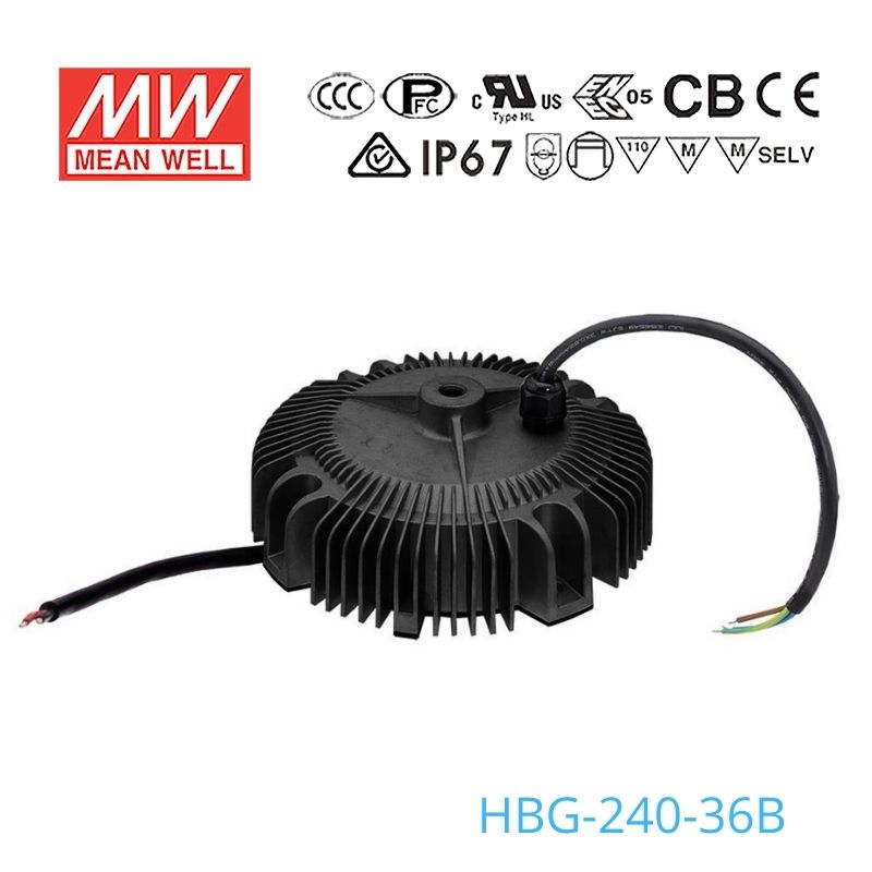 Mean Well HBG-240-36B Power Supply 240W 36V - Dimmable 6.7A