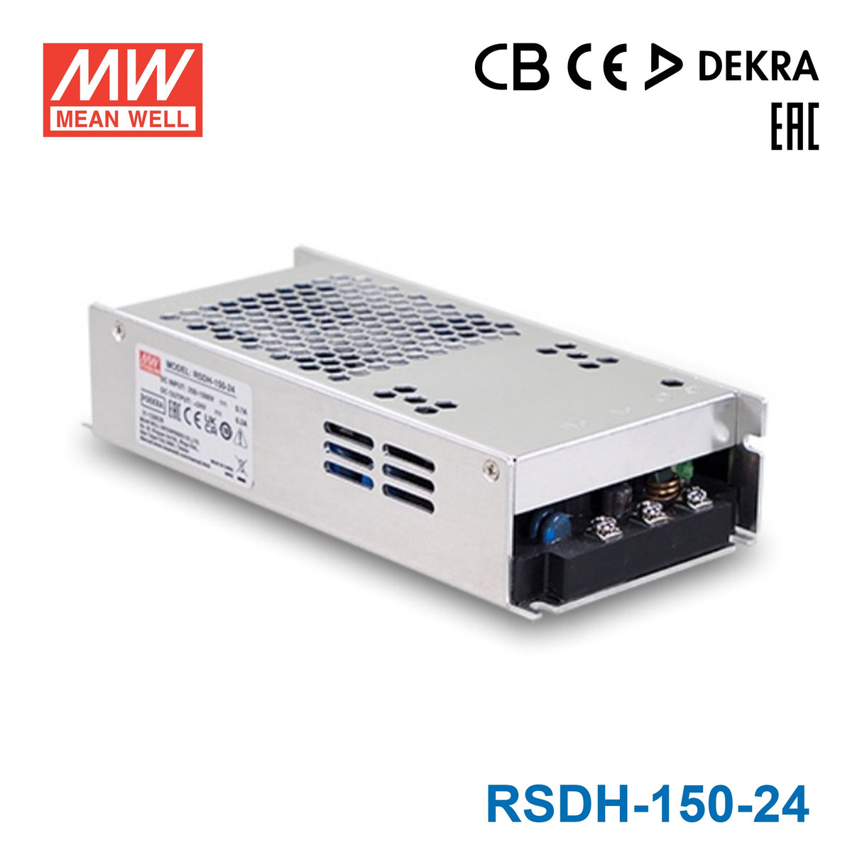 Mean Well RSDH-150-24 Ultra Wide Input DC-DC Converter, 250V-1500VDC Input, 24V Output