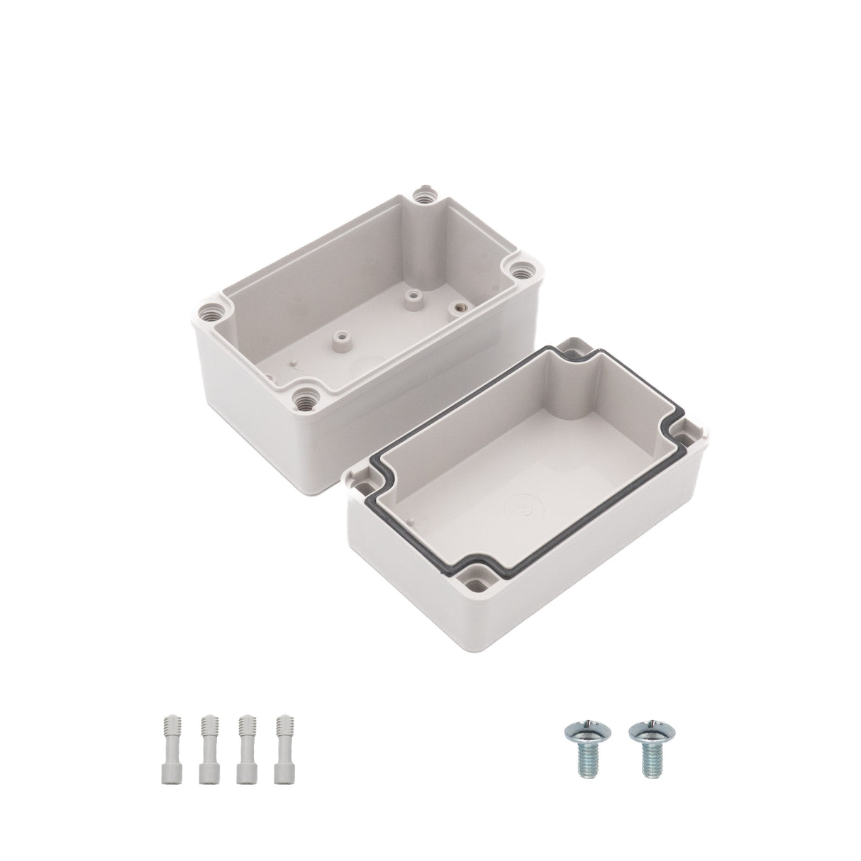 Boxco S-Series 3.15 x 5.12 x 3.35 Inches(80 x 130 x 85mm) Plastic Enclosure, IP67, IK08, ABS, Grey Cover, Screw Type - PHOTO 3