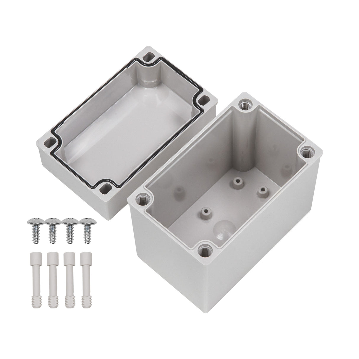 Boxco M-Series 3.15 x 5.12 x 3.94 Inches(80 x 130 x 100mm) Plastic Enclosure, IP67, IK08, ABS, Grey Cover, Screw Type - PHOTO 3
