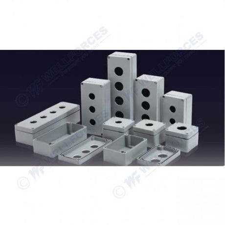 Boxco Push Button Box, 3.15 x 5.12 x 2.76 Inches(80 x 130 x 70mm) 2 HOLE, IP67, IK08, ABS, Grey Cover