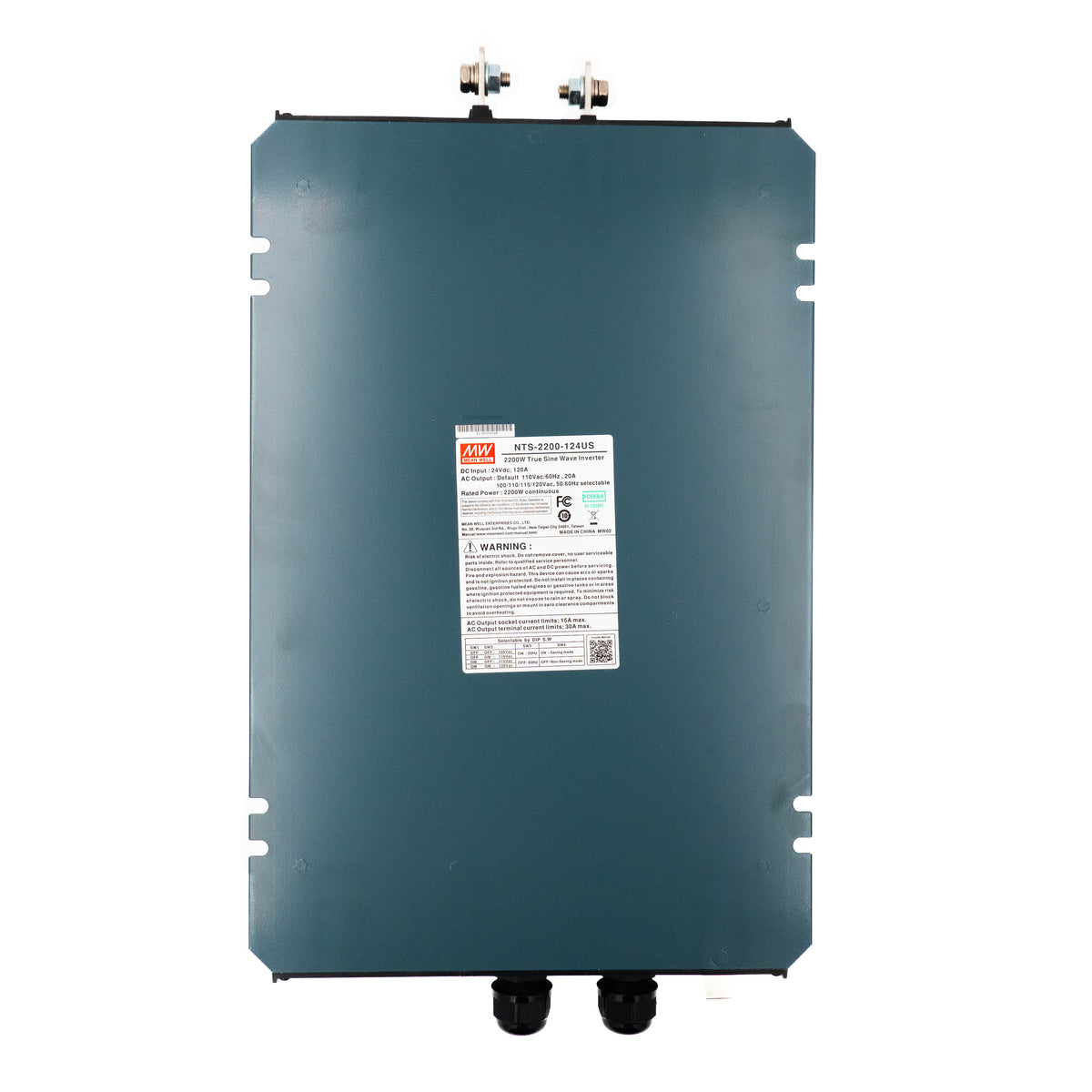 Mean Well NTS-2200-124US True Sine Wave DC-AC Inverter 2200W 110V out 24V in with US Socket - PHOTO 1
