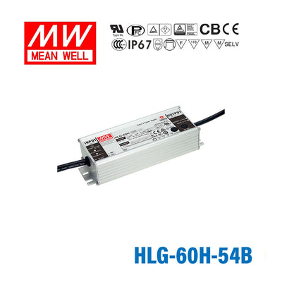 Mean Well HLG-60H-54B Power Supply 60W 54V - Dimmable 1.15A
