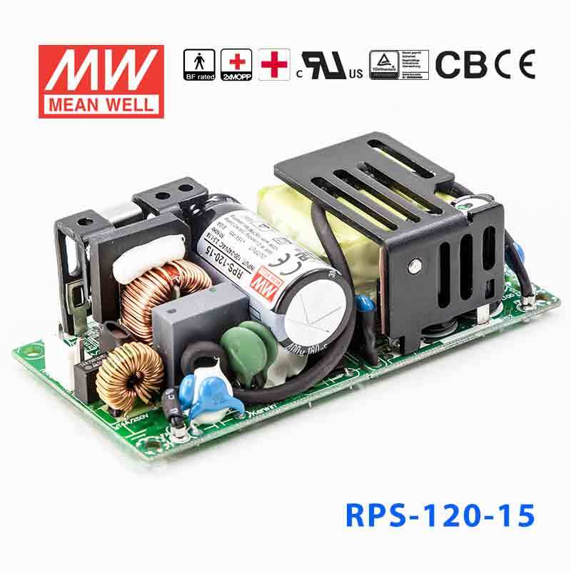 Mean Well RPS-120-15 Green Power Supply W 15V 8A - Medical Power Supply