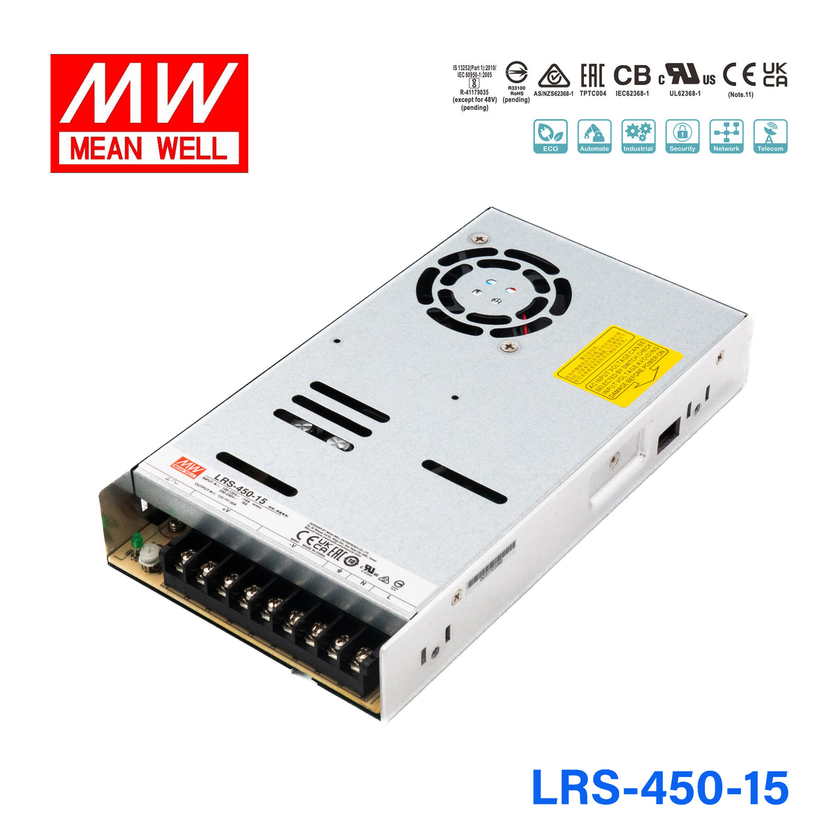 Mean Well LRS-450-15 Power Supply 450W 15V