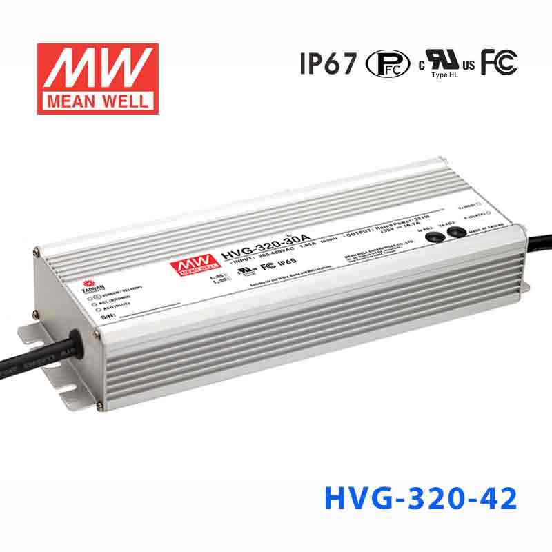 Mean Well HVG-320-42A LED Power Supplies 319.2W 42V 7.6A IP65