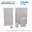 Boxco S-Series 7.48 x 14.96 x 7.09 Inches(190x380x180mm) Plastic Enclosure, IP67, IK08, ABS, Grey Cover, Screw Type