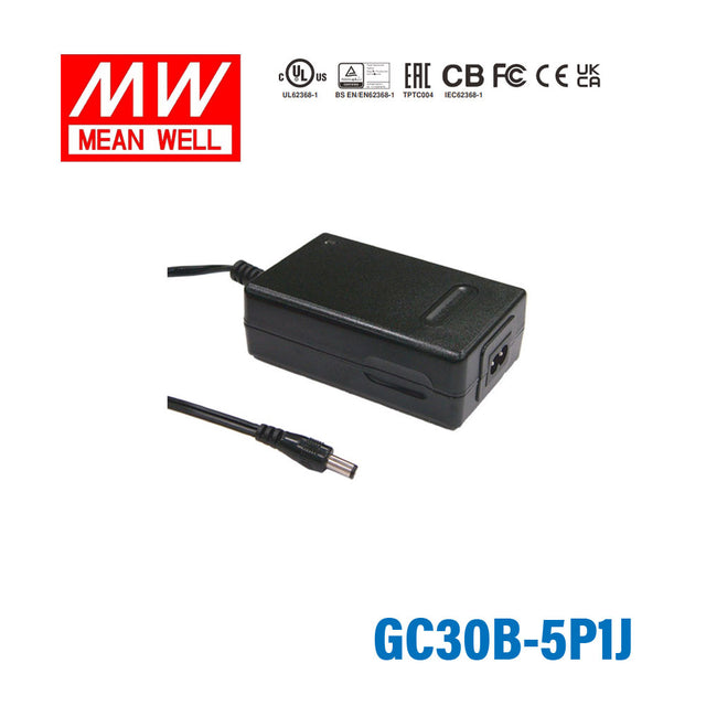 Mean Well GC30B-5P1J Portable Chargers 27W 16.8V 1.6A - Green Adaptor