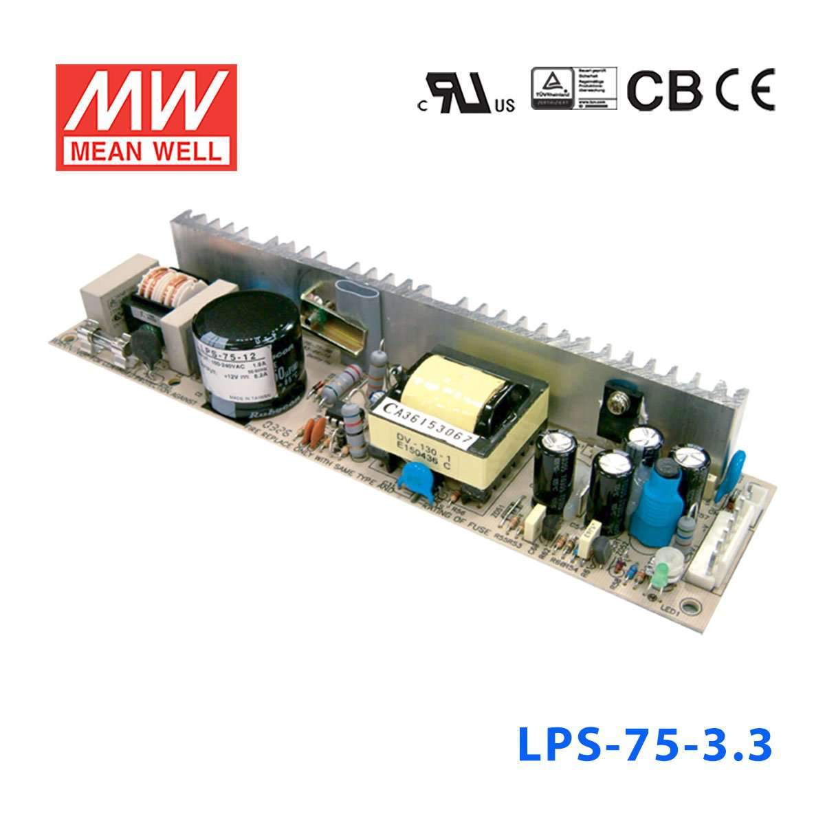 Mean Well LPS-75-3.3 Power Supply 49W 3.3V