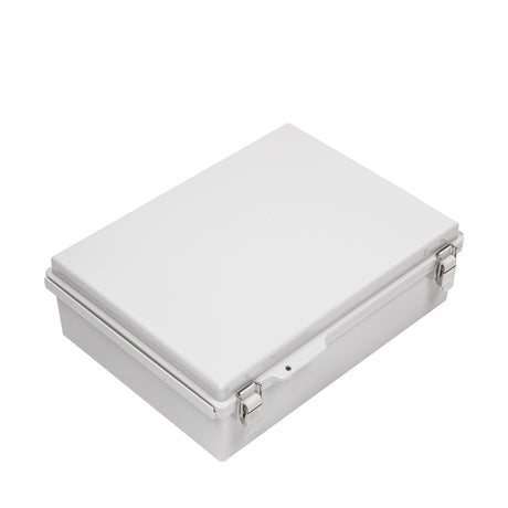 Boxco P-Series 11.81 x 15.75 x 4.72 Inches(300 x 400 x 120mm) Plastic Enclosure, IP67, IK08, ABS, Grey Cover, Molded Hinge and Latch Type - PHOTO 1