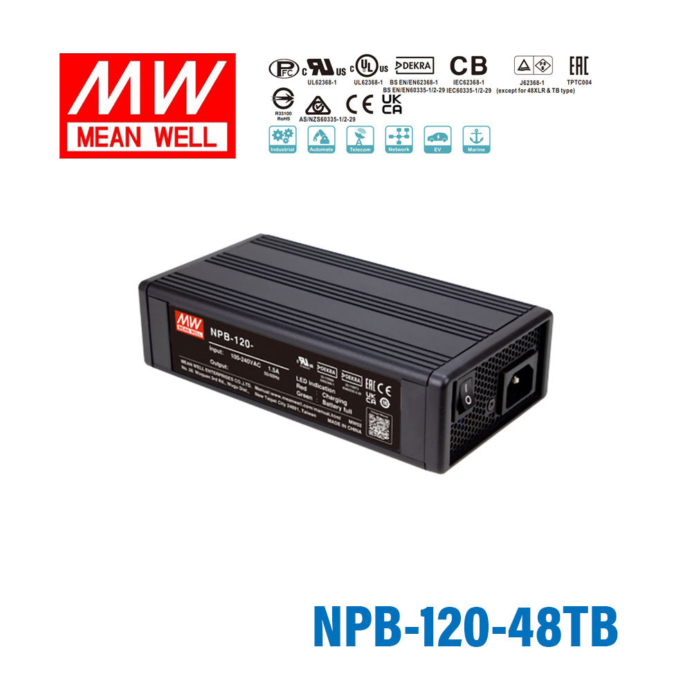Mean Well NPB-120-48TB Battery Charger 120W 48V Terminal Block 2A