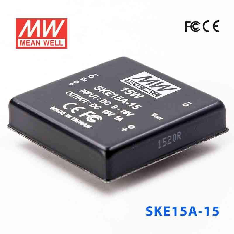 Mean Well SKE15A-15 DC-DC Converter - 15W - 9~18V in 15V out 1A