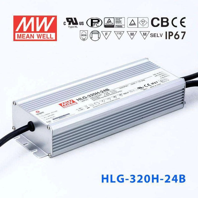 Mean Well HLG-320H-24B Power Supply 320W 24V- Dimmable