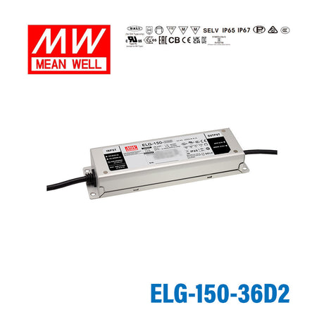 Mean Well ELG-150-36D2 AC-DC Single output LED Driver Mix Mode (CV+CC) with PFC 4.17A
