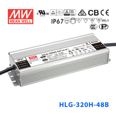 Mean Well HLG-320H-48AB Power Supply 320W 48V - Adjustable and Dimmable 6.7A
