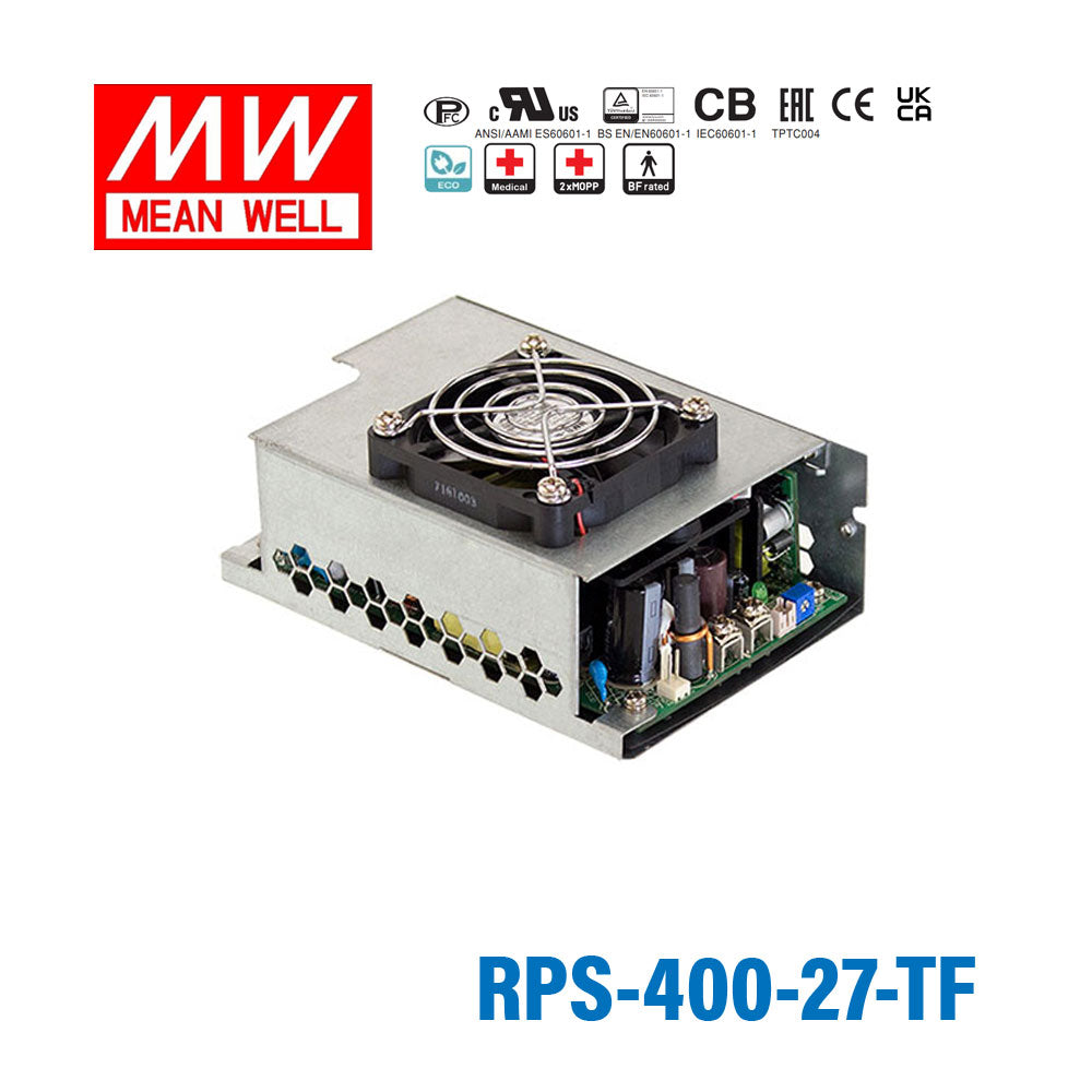 Mean Well RPS-400-27-TF Green Power Supply W 27V 9.3A - Medical Power Supply