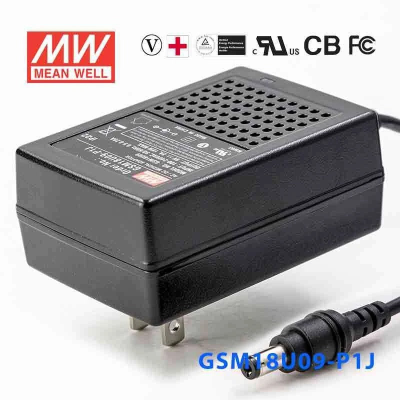 Mean Well GSM12U09-P1J Power Supply 12W 9V 1.33A