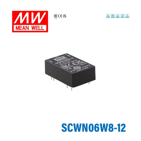 Mean Well SCWN06W8-12 DC-DC Converter - 6W 9~75V DC in 12V out 500mA