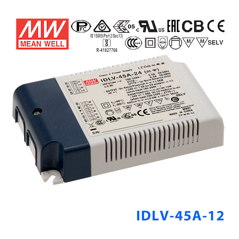 Mean Well IDLV-45A-12 Power Supply 45W 12V (Auxiliary DC output)