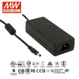 Mean Well GST120A20-P1M Desktop AC Adapters 120W 20V 6A Level VI 2.5x5.5plug