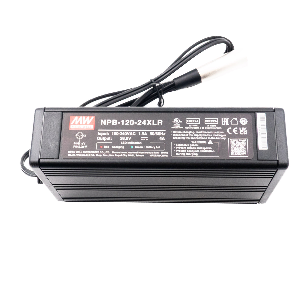 Mean Well NPB-120-12XLR Battery Charger 120W 12V with 3 Pin Power Pin 6.8A - PHOTO 1