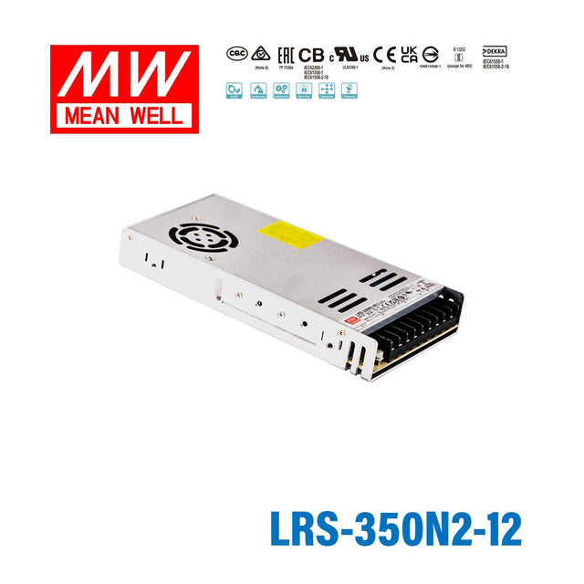 Mean Well LRS-350N2-12 Single Output High Peak Power Supply 348W 12V, 2 Times Peak Power
