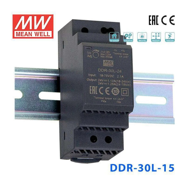 Mean Well DDR-30L-15 DC-DC Converter - 30W - 18~75V in 15V out 2A