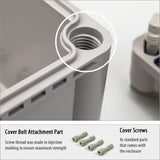 Boxco S-Series 3.94 x 7.28 x 2.76 Inches(100x185x70mm) Plastic Enclosure, IP67, IK08, ABS, Grey Cover, Screw Type - PHOTO 2