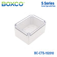 Boxco S-Series 5.91 x 7.87 x 3.94 Inches(150x200x100mm) Plastic Enclosure, IP67, IK08, PC, Transparent Cover, Screw Type