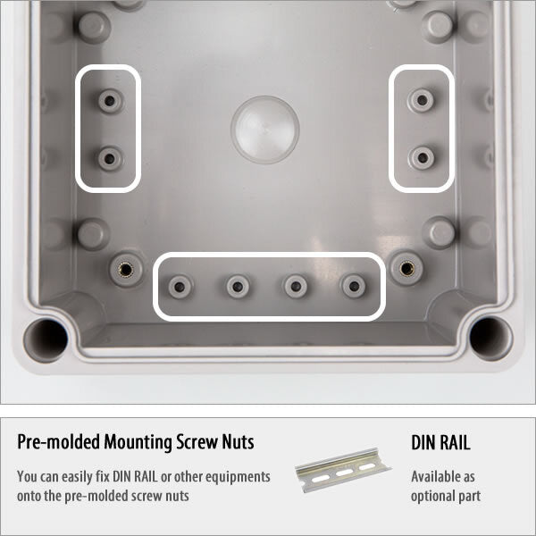 Boxco P-Series 15.75 x 23.62 x 7.09 Inches(400 x 600 x 180mm) Plastic Enclosure, IP67, IK08, ABS, Grey Cover, Molded Hinge and Latch Type - PHOTO 1