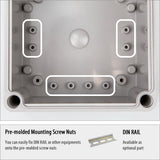 Boxco P-Series 15.75 x 23.62 x 7.09 Inches(400 x 600 x 180mm) Plastic Enclosure, IP67, IK08, ABS, Grey Cover, Molded Hinge and Latch Type - PHOTO 1
