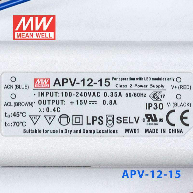 Mean Well APV-12-15 Power Supply 12W 15V - PHOTO 3