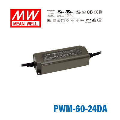 Mean Well PWM-60-24DA Power Supply 60W 24V - DALI 2.5A