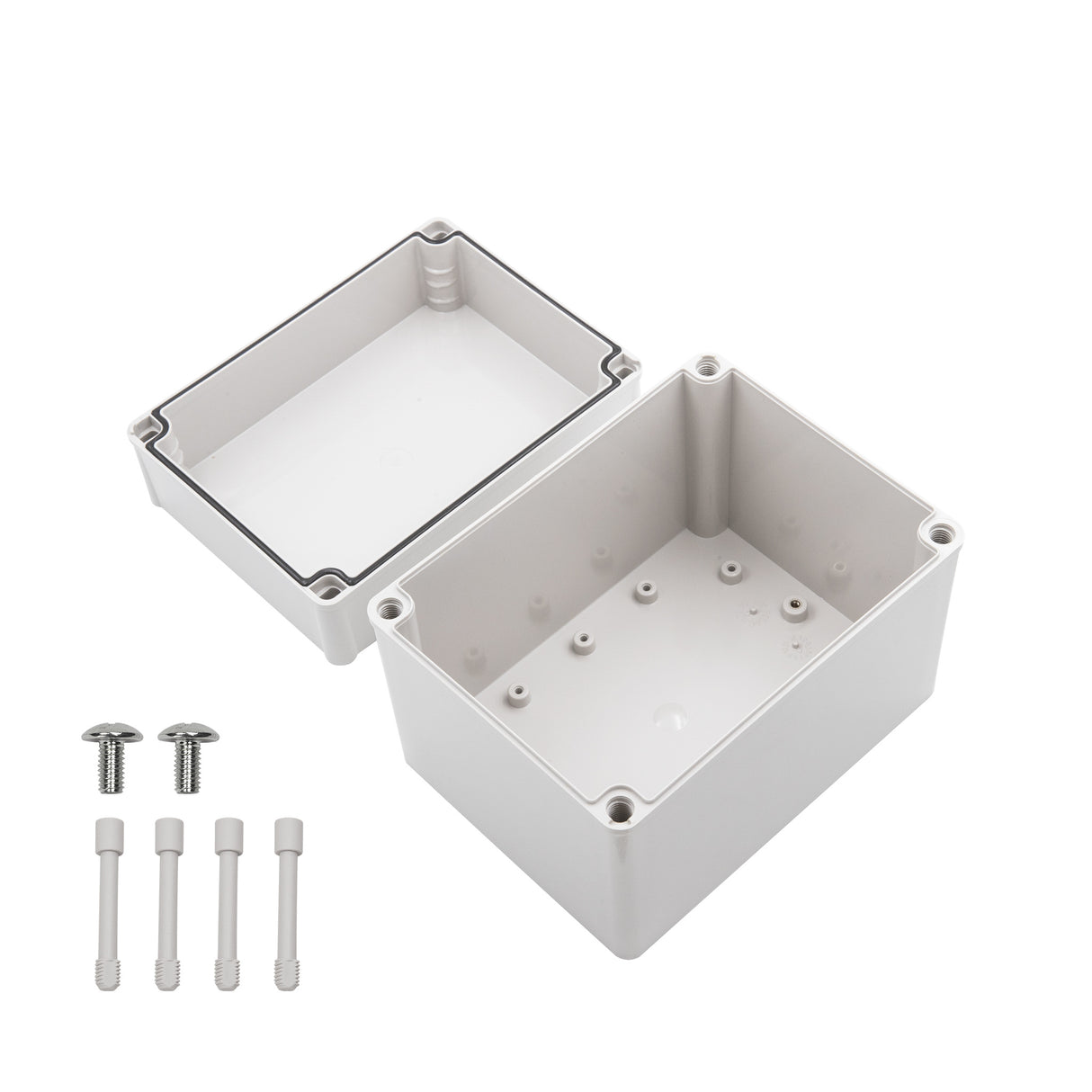 Boxco S-Series 5.91 x 7.87 x 6.3 Inches(150x200x160mm) Plastic Enclosure, IP67, IK08, ABS, Grey Cover, Screw Type - PHOTO 2