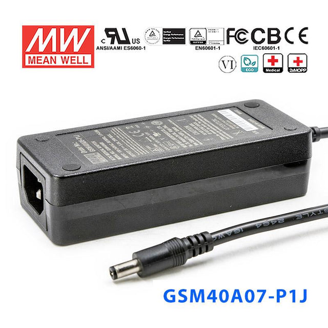 Mean Well GSM40A07-P1J Power Supply 40W 7.5V 5.34A
