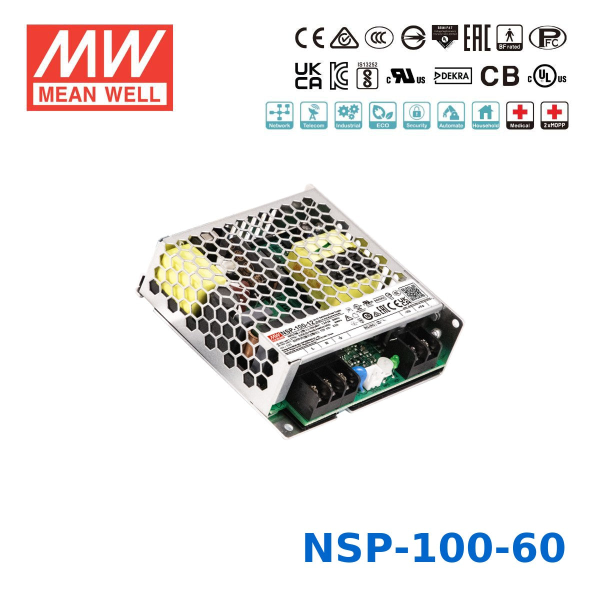 Mean Well 102W High Reliable Multi-Industries Power Supply 60V 1.7A