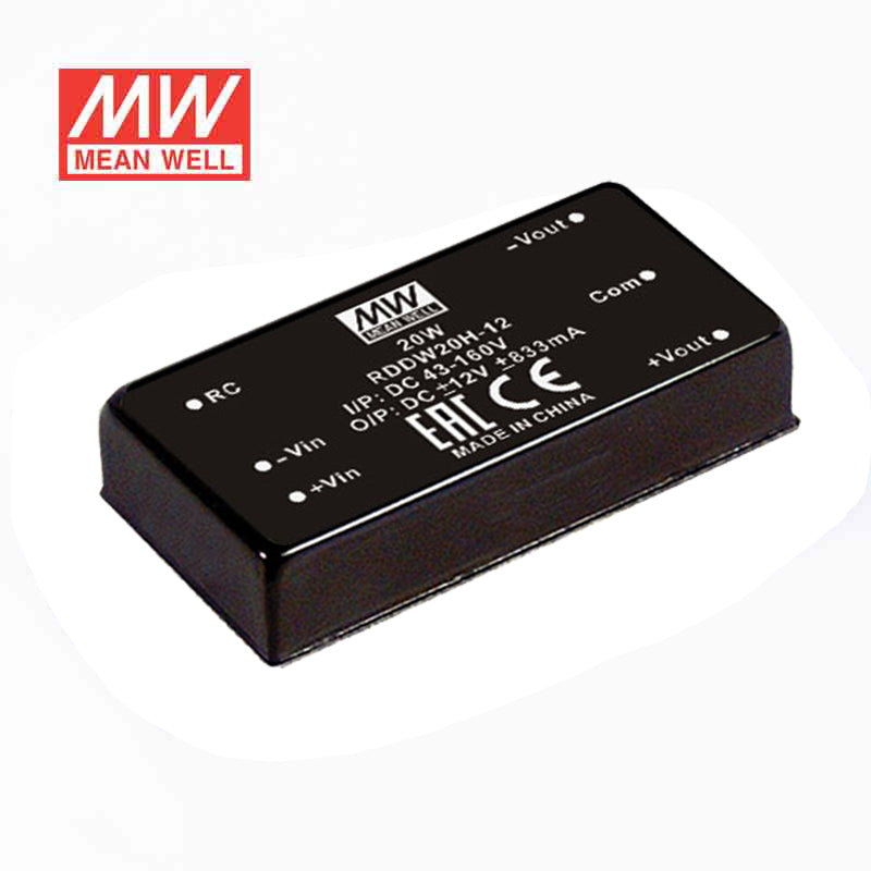 Mean Well RDDW20G-12 DC-DC Converter - 20W - 18~75V in ±12V out