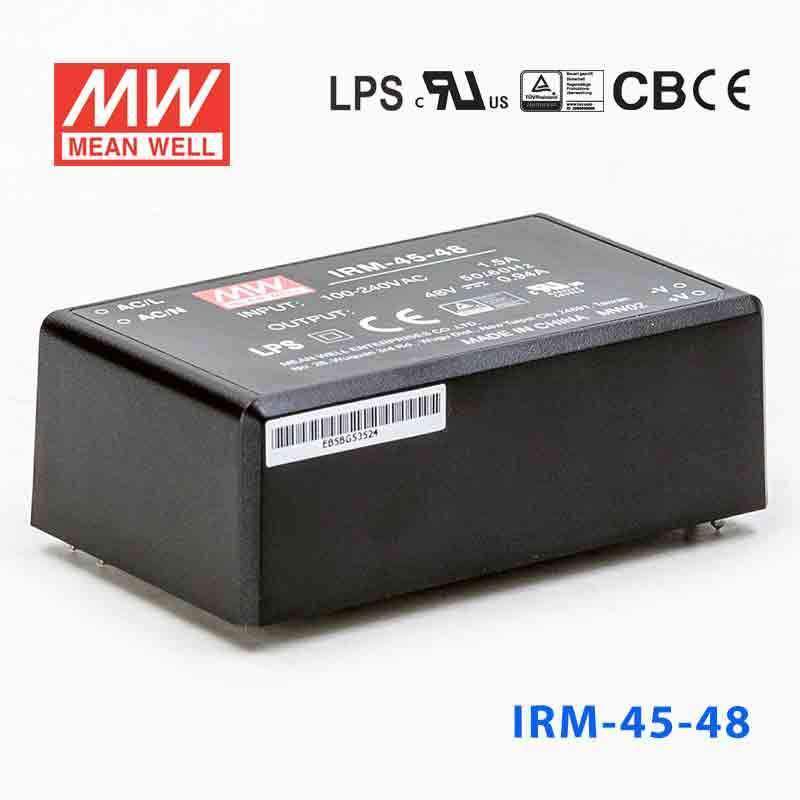 Mean Well IRM-45-48 Switching Power Supply 45.12W 48V 0.94A - Encapsulated