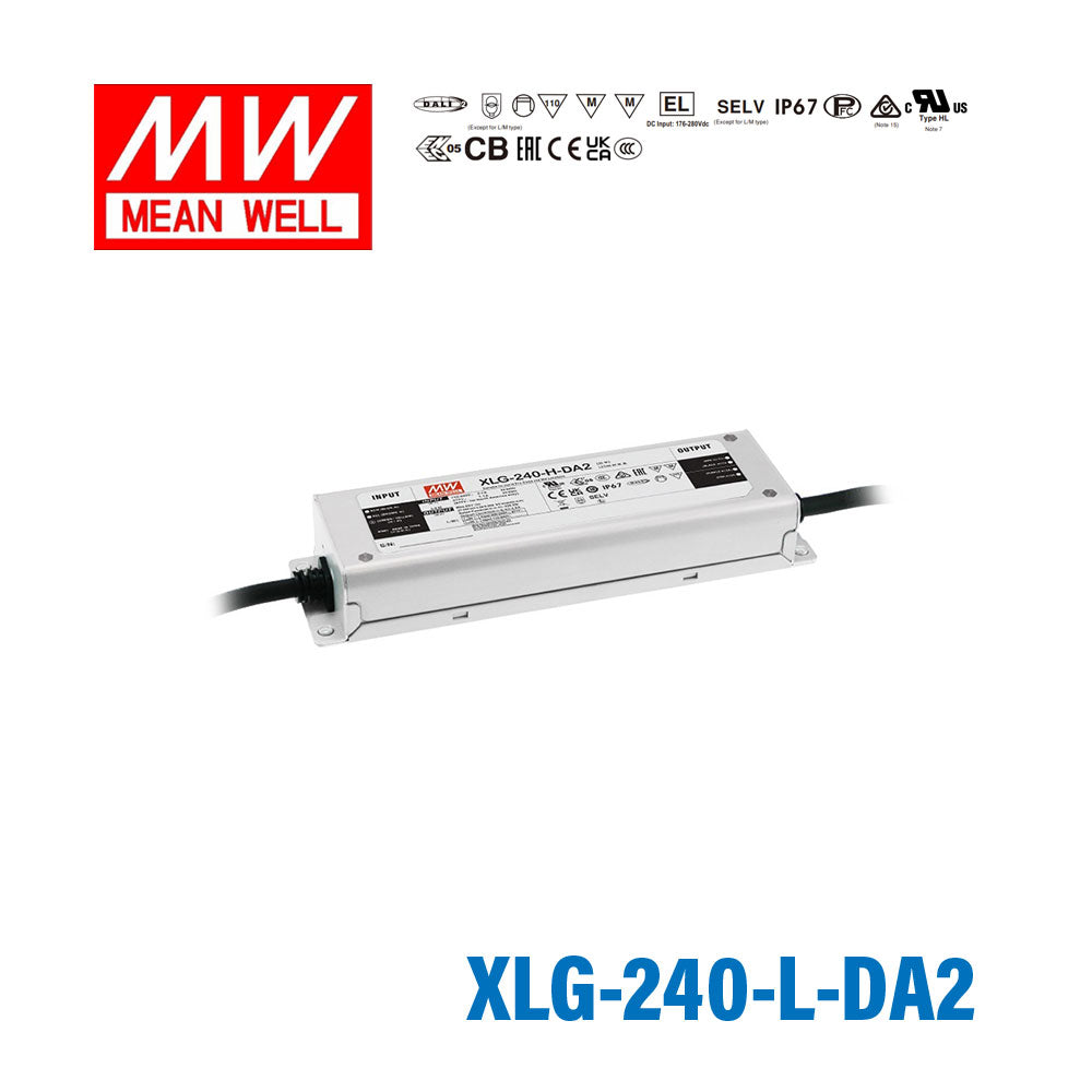 Mean Well XLG-240-L-DA2 Power Supply 239.4W 700mA - DALI2 Dimmable