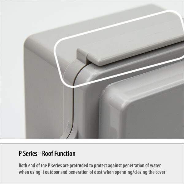 Boxco P-Series 15.75 x 23.62 x 7.09 Inches(400 x 600 x 180mm) Plastic Enclosure, IP67, IK08, ABS, Grey Cover, Molded Hinge and Latch Type - PHOTO 8